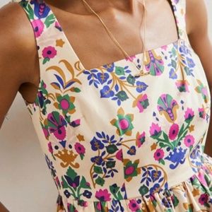 Violet Square Neck Midi Dress